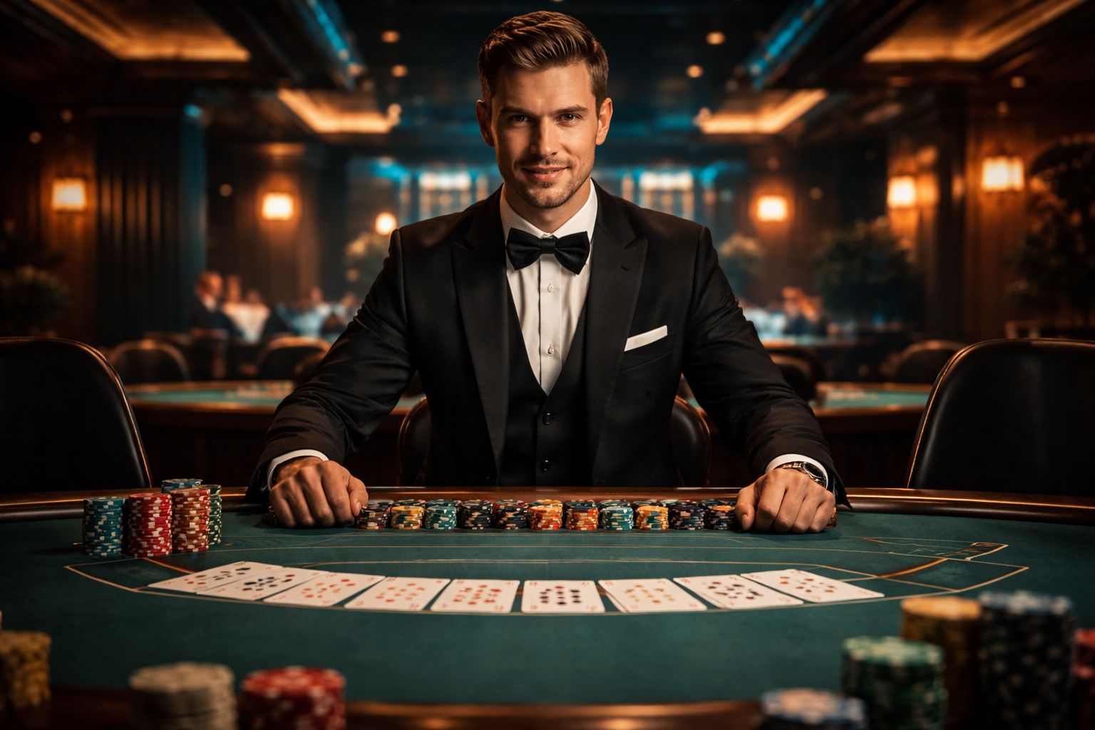 TK697 Casino Dealer at Blackjack Table